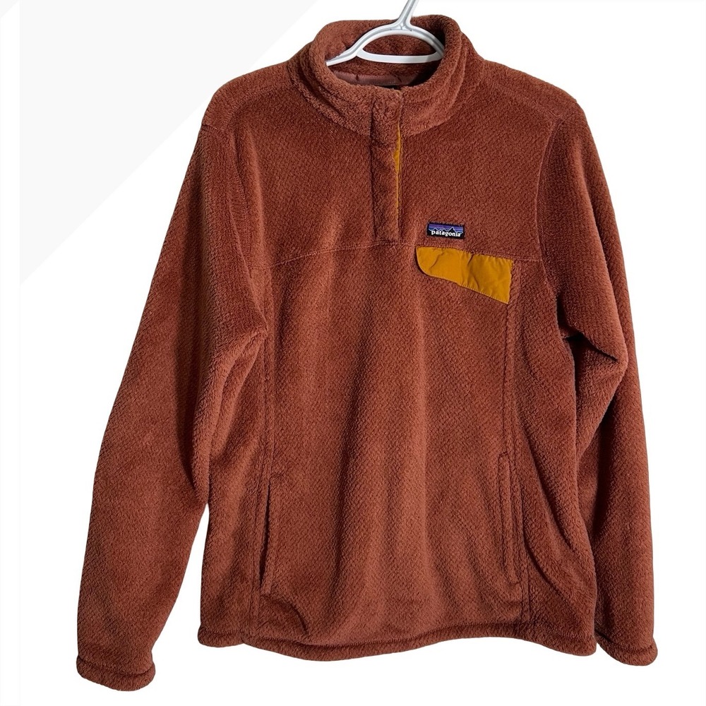 Patagonia Re-Tool Snap-T Pullover Fleece Jacket Rust Orange Womens XL 25443